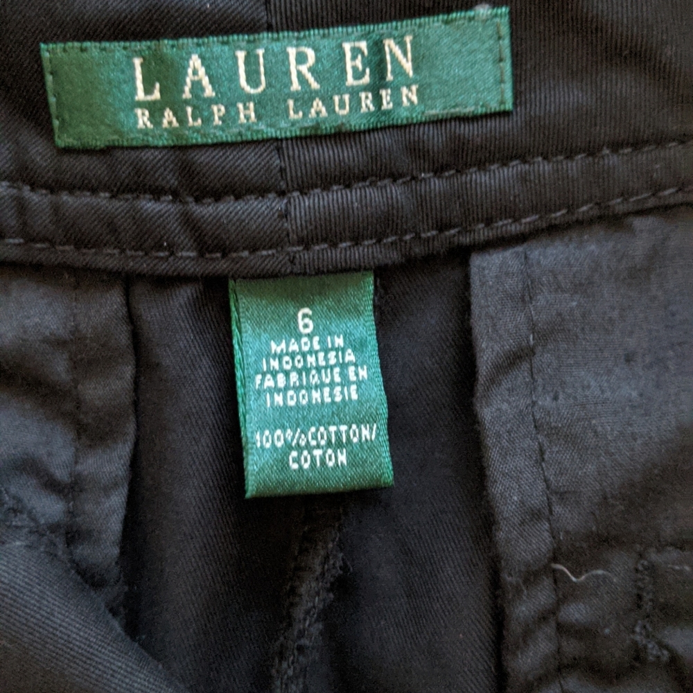 Lauren Ralph Lauren black cotton Chino walking shorts women's size 6 - Picture 3 of 7